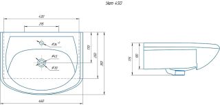 Раковина для мебели Style Line  Rosa Уют 45 ЛС-00000165